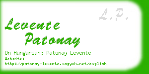 levente patonay business card